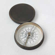 Edwardian Brass Box Pocket Compass c.1900