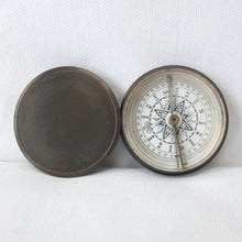 Edwardian Brass Box Pocket Compass c.1900