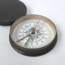 Edwardian Brass Box Pocket Compass c.1900